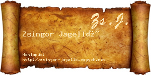 Zsingor Jagelló névjegykártya
